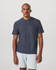 Vuori Short Sleeve Strato Pocket Tee-Relaxed Fit Dark Azure Heather