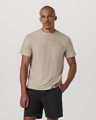 Vuori Short Sleeve Strato Pocket Tee-Relaxed Fit Truffle Heather