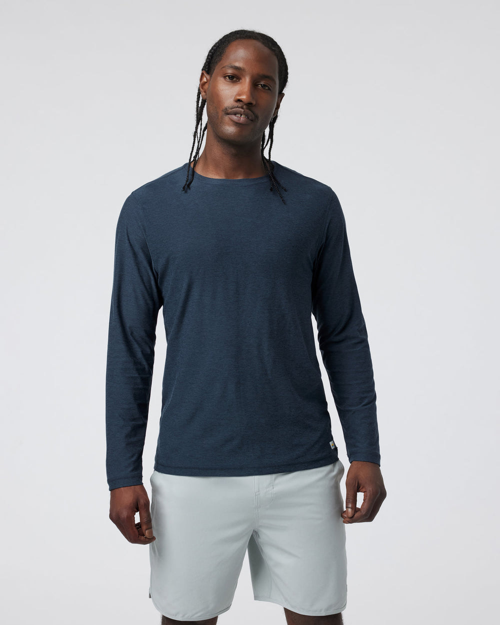 Vuori Long-Sleeve Strato Tech Tee Navy Long Sleeve Top