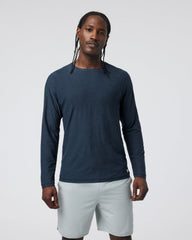 Vuori Long-Sleeve Strato Tech Tee Navy Long Sleeve Top