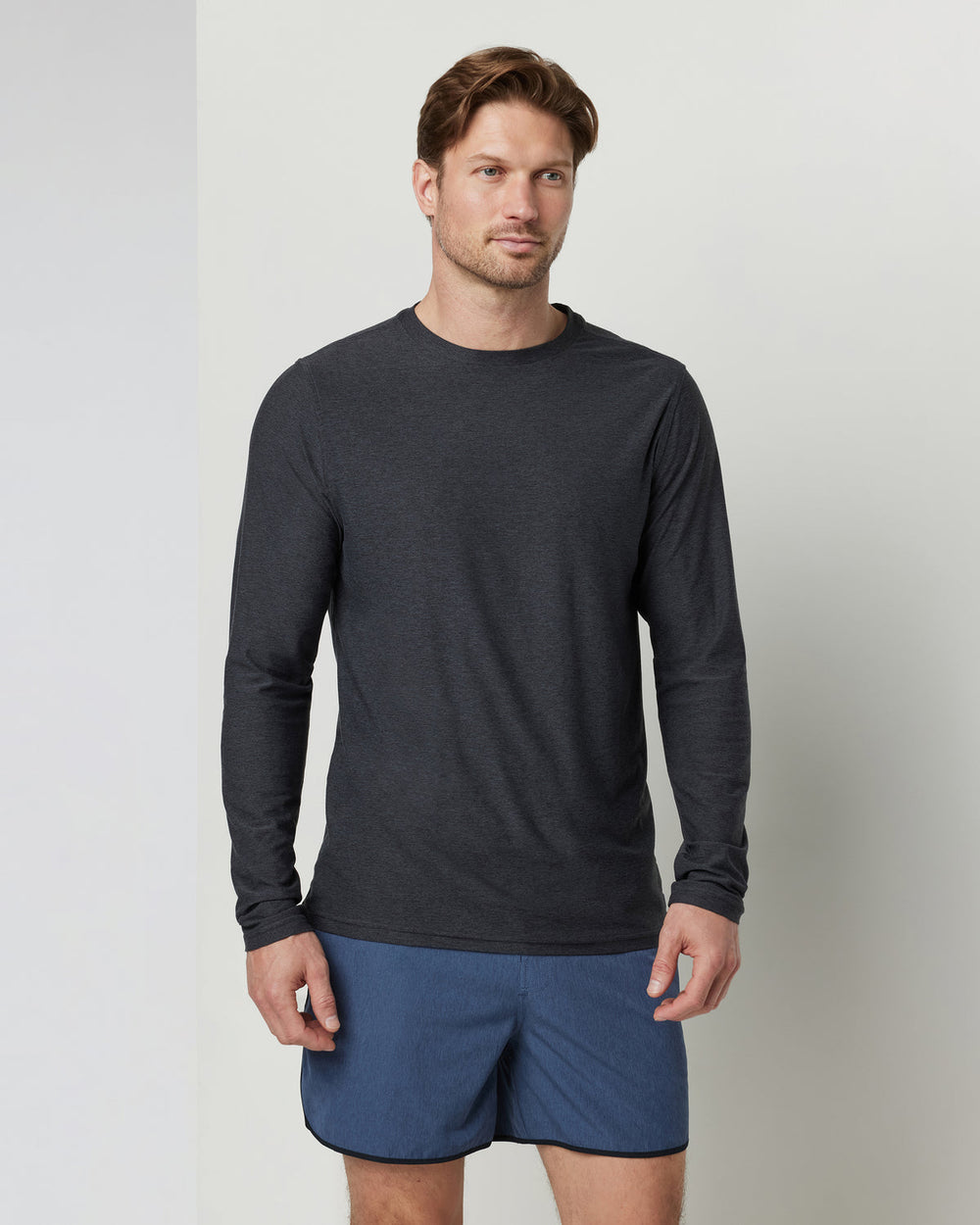 Vuori Long-Sleeve Strato Tech Tee Men's Charcoal Shirt