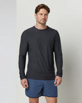 Vuori Long-Sleeve Strato Tech Tee Men's Charcoal Shirt