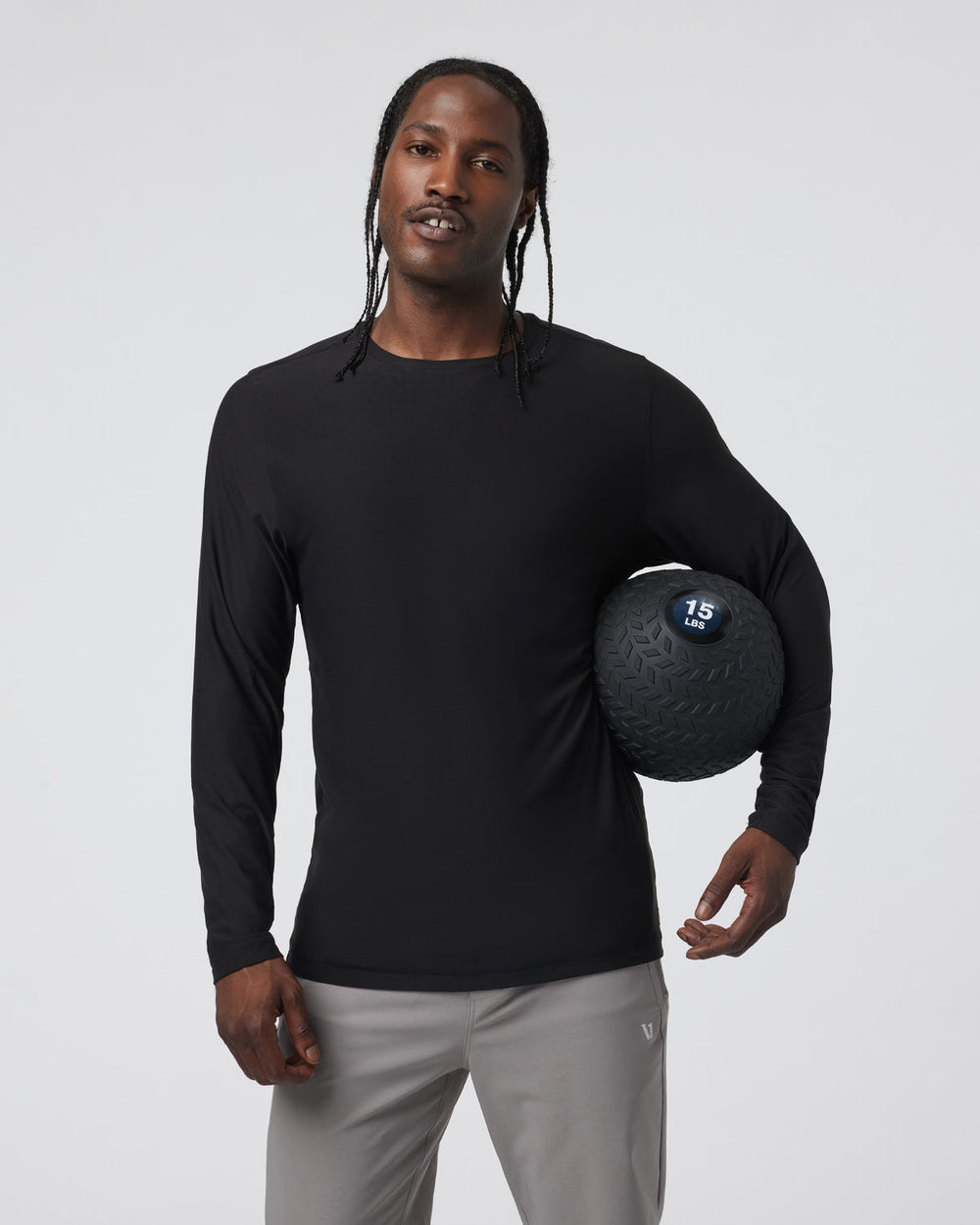 Vuori Long Sleeve Strato Tech Tee Men's Black Shirt