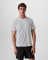 Vuori Short Sleeve Strato Pocket Tee - Relaxed Fit Platinum Heather