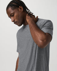 Vuori Short Sleeve Strato Tech Tee - Relaxed Fit Heather Grey