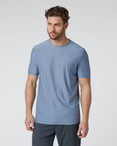 Vuori Strato Tech Tee Men's Chambray Heather Workout Shirt