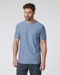 Vuori Strato Tech Tee Men's Chambray Heather Workout Shirt