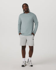 Vuori Long Sleeve Ponto Performance Tee Misty Blue Heather