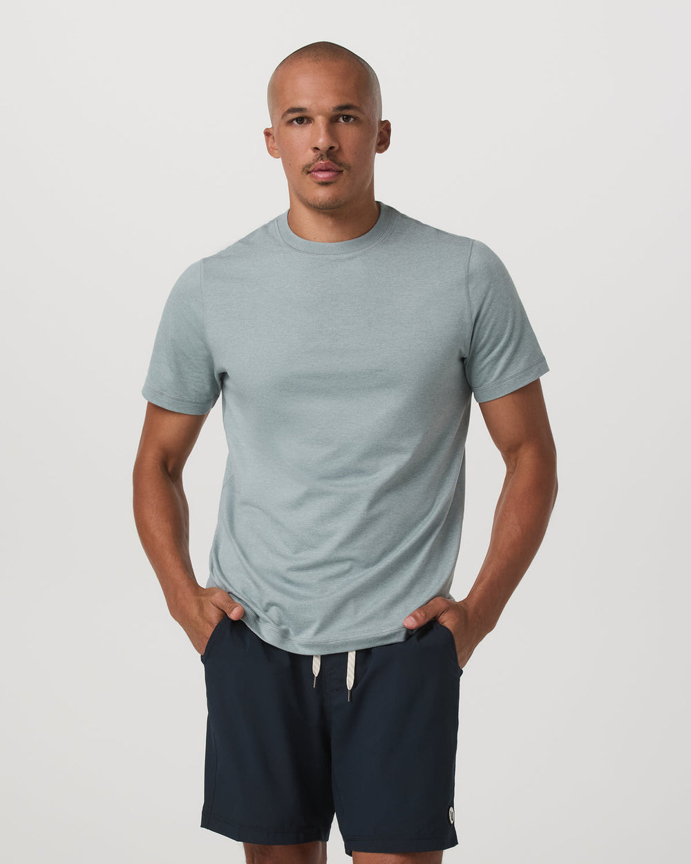 Vuori Short Sleeve Ponto Performance Tee Misty Blue Heather