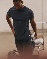 Vuori Short Sleeve Ponto Tee - Relaxed Fit Midnight Heather