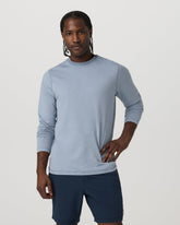 Vuori Long Sleeve Ponto Performance Tee Blue Dusk Heather