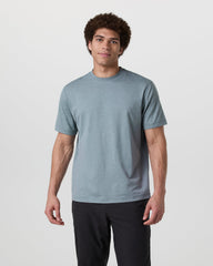 Vuori Short Sleeve Ponto Tee - Relaxed Fit Dusty Blue Heather