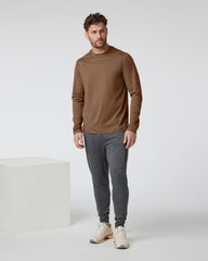 Vuori Long Sleeve Ponto Performance Tee Pecan Heather