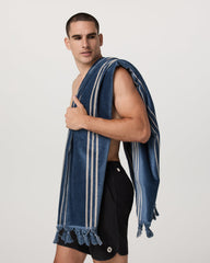 Vuori Fringe Beach Towel Versatile Towel - Pond