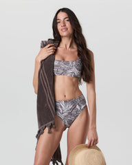 Vuori Fringe Beach Towel Java Quick Dry Towel