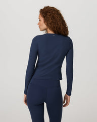 Vuori Long Sleeve Pose Twin Cardigan Women's Blue Coast Top