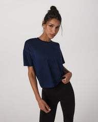 Vuori Energy Tee Women's Blue Coast Oversized Tee Shirt