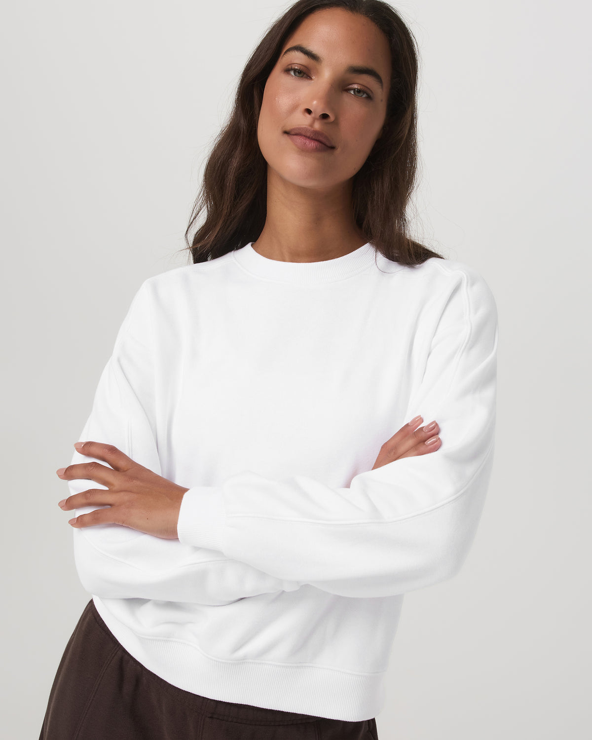 Vuori Sedona Seams Crew Women's White Fleece Sweatshirt
