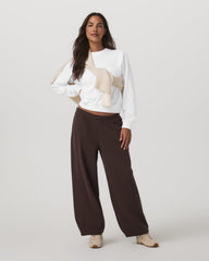 Vuori Sedona Seams Crew Women's White Fleece Sweatshirt