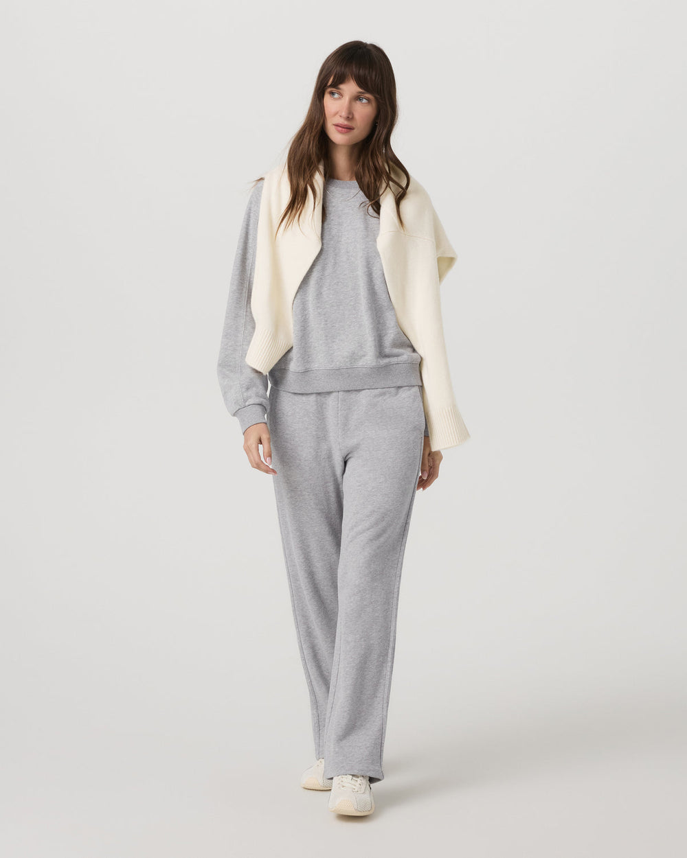Vuori Sedona Seams Crew Women's Light Heather Grey Sweatshirt