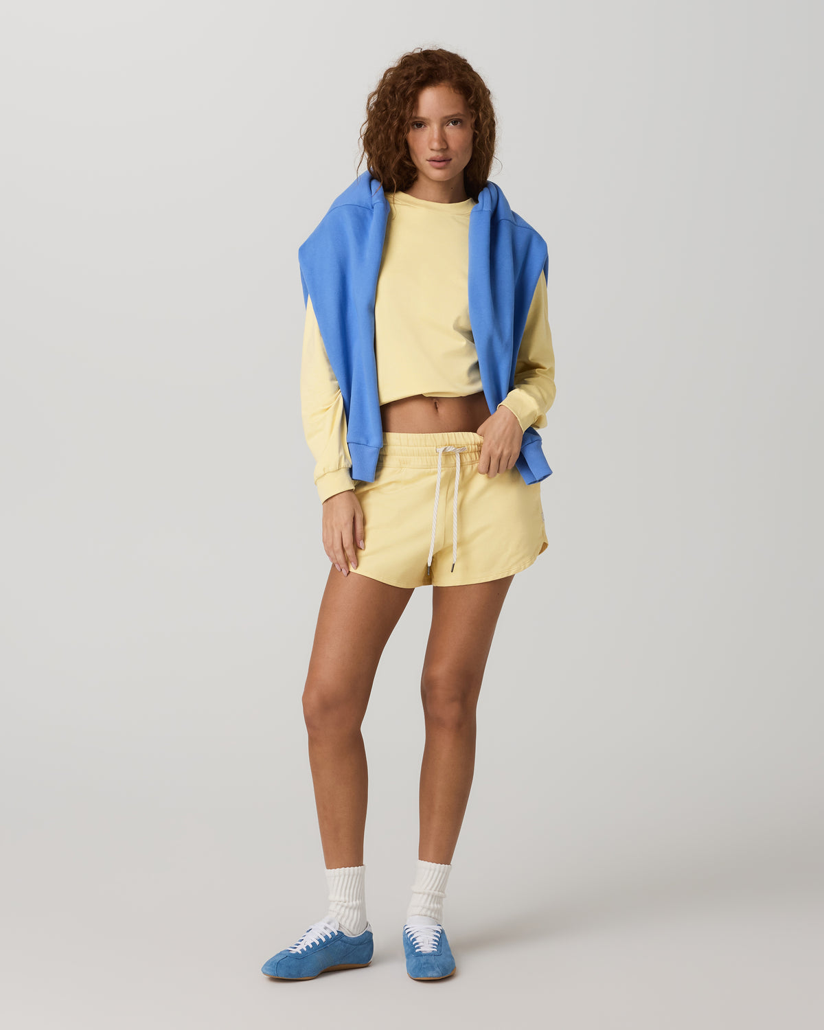 Vuori Halo Modern Crew Lemon Snap Heather Lounge Sweatshirt