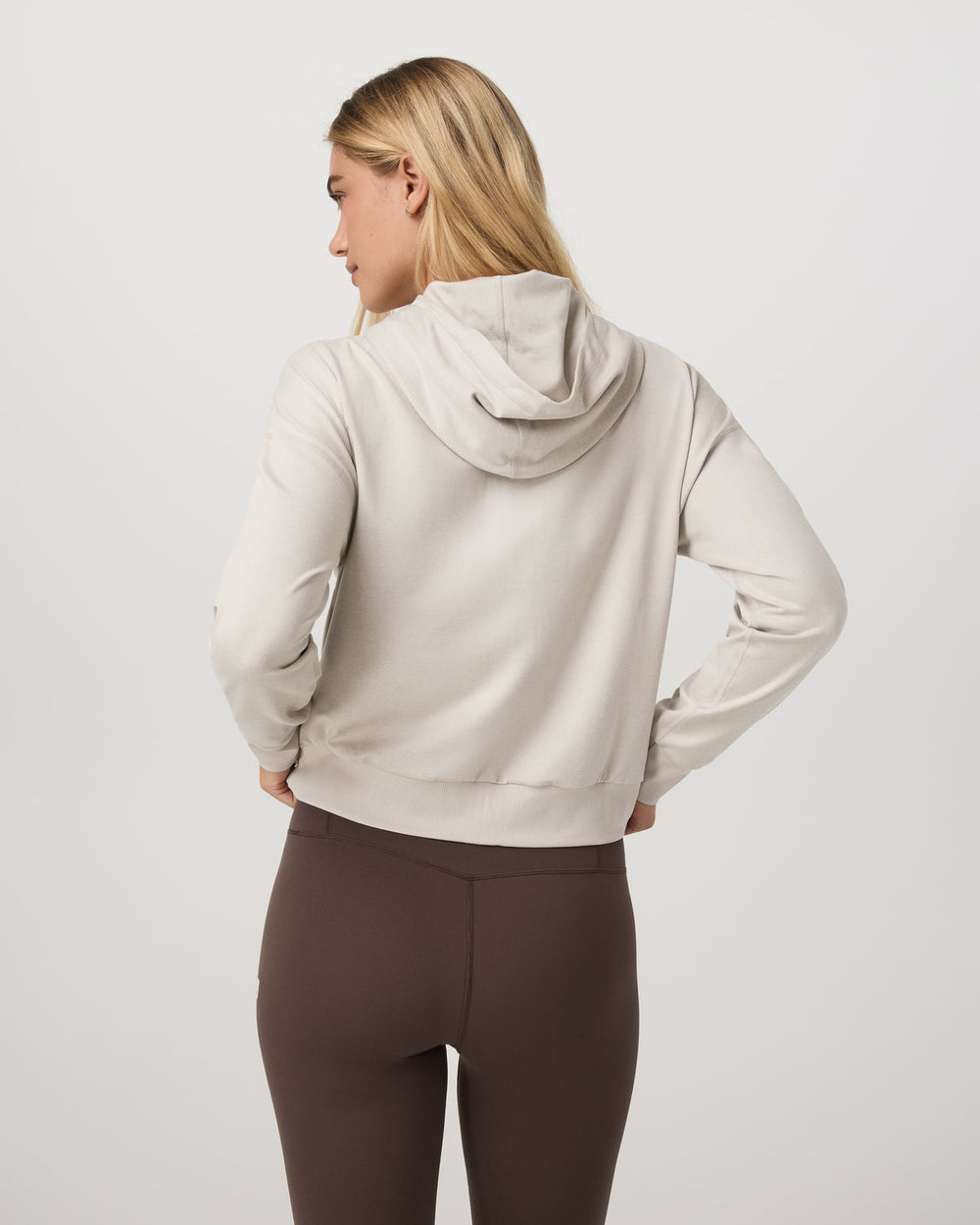 Vuori Halo Full Zip Hoodie Women's Ecru Heather Hoodie