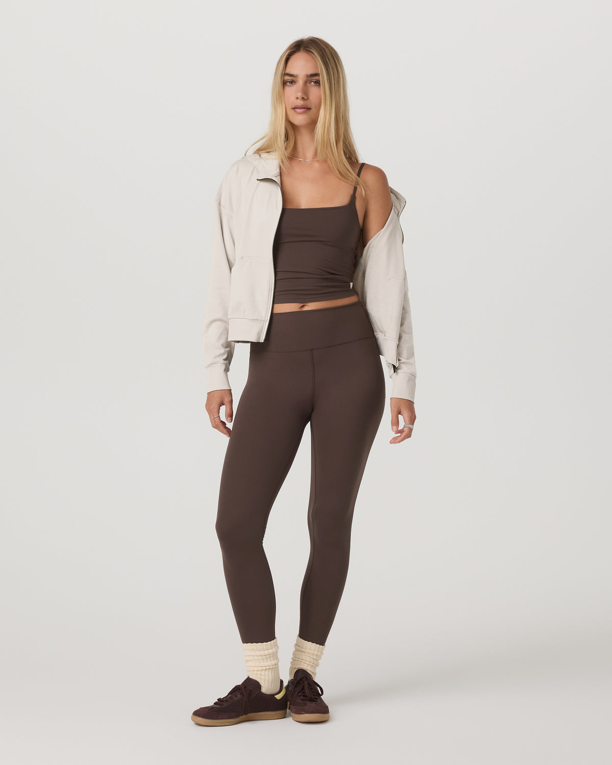Vuori Halo Full Zip Hoodie Women's Ecru Heather Hoodie