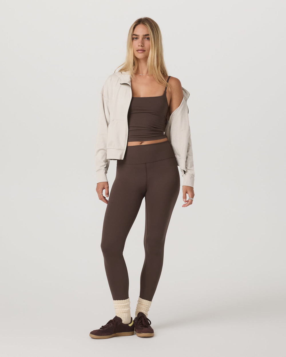 Vuori Halo Full Zip Hoodie Women's Ecru Heather Hoodie