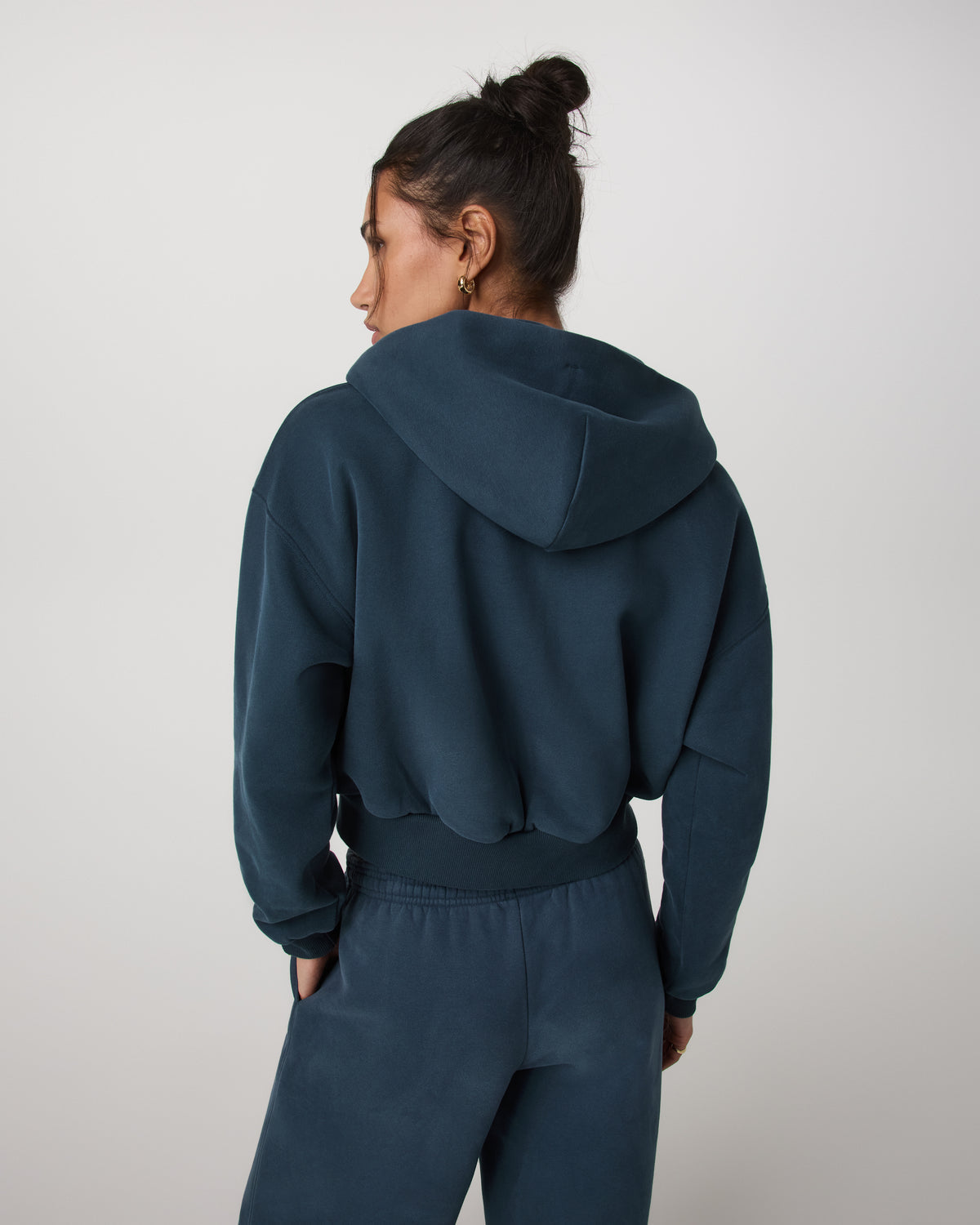 Vuori Restore Mini Full Zip Hoodie Ocean Blue Oversized Hoodie