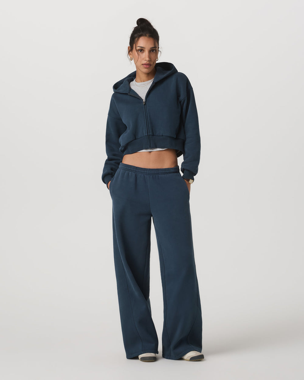 Vuori Restore Mini Full Zip Hoodie Ocean Blue Oversized Hoodie