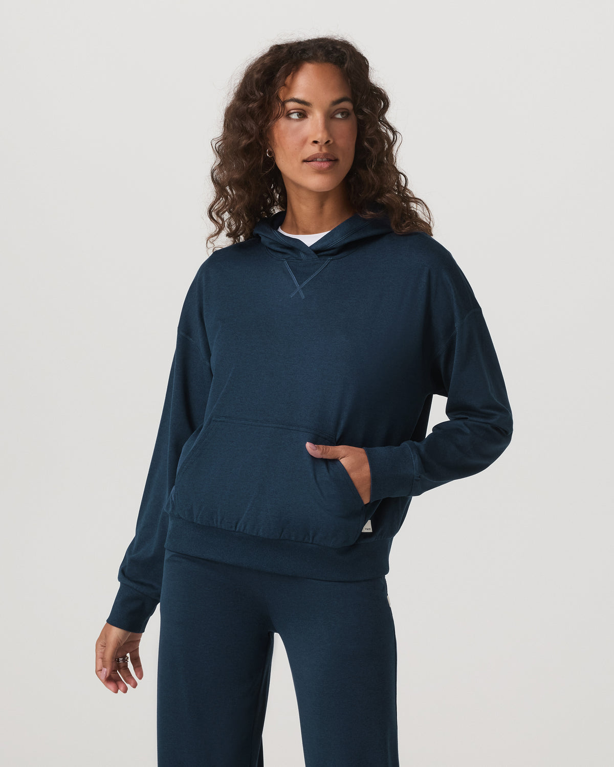 Vuori Halo Pullover Hoodie Women's Blue Coast Heather Hoodie