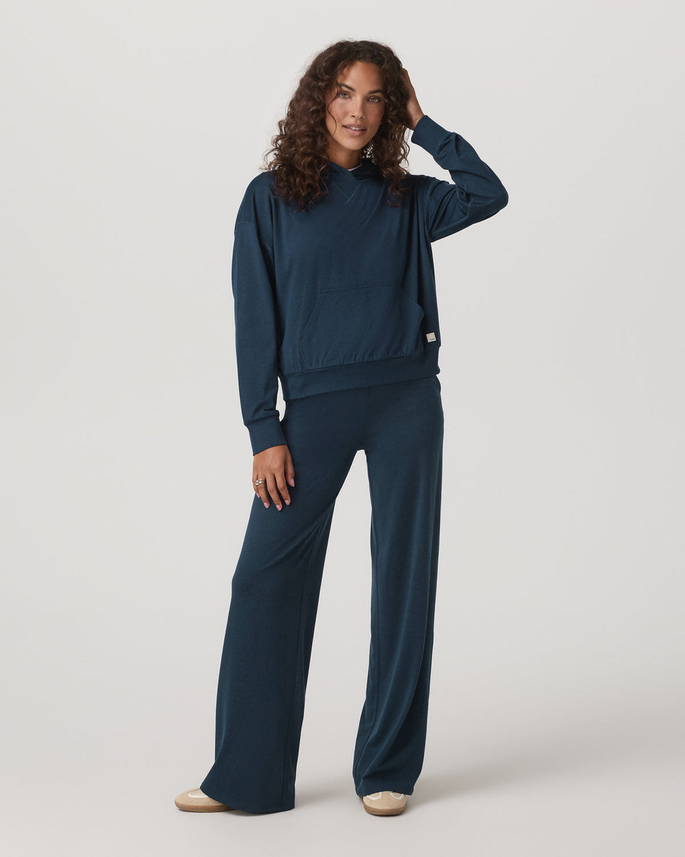 Vuori Halo Pullover Hoodie Women's Blue Coast Heather Hoodie