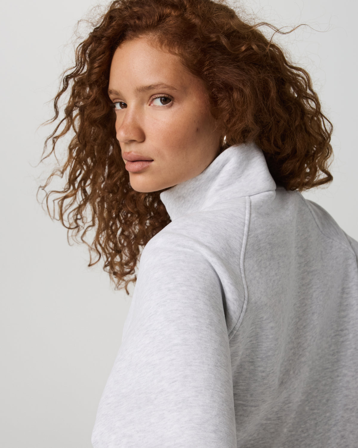 Vuori Restore Double Zip Sweatshirt Pale Grey Heather Full-Zip