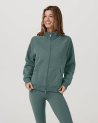Vuori Restore Double Zip Sweatshirt Agate Green Full-Zip Fleece
