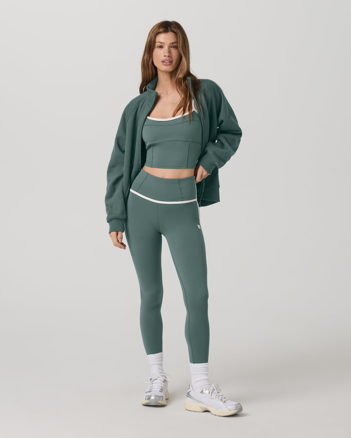 Vuori Restore Double Zip Sweatshirt Agate Green Full-Zip Fleece