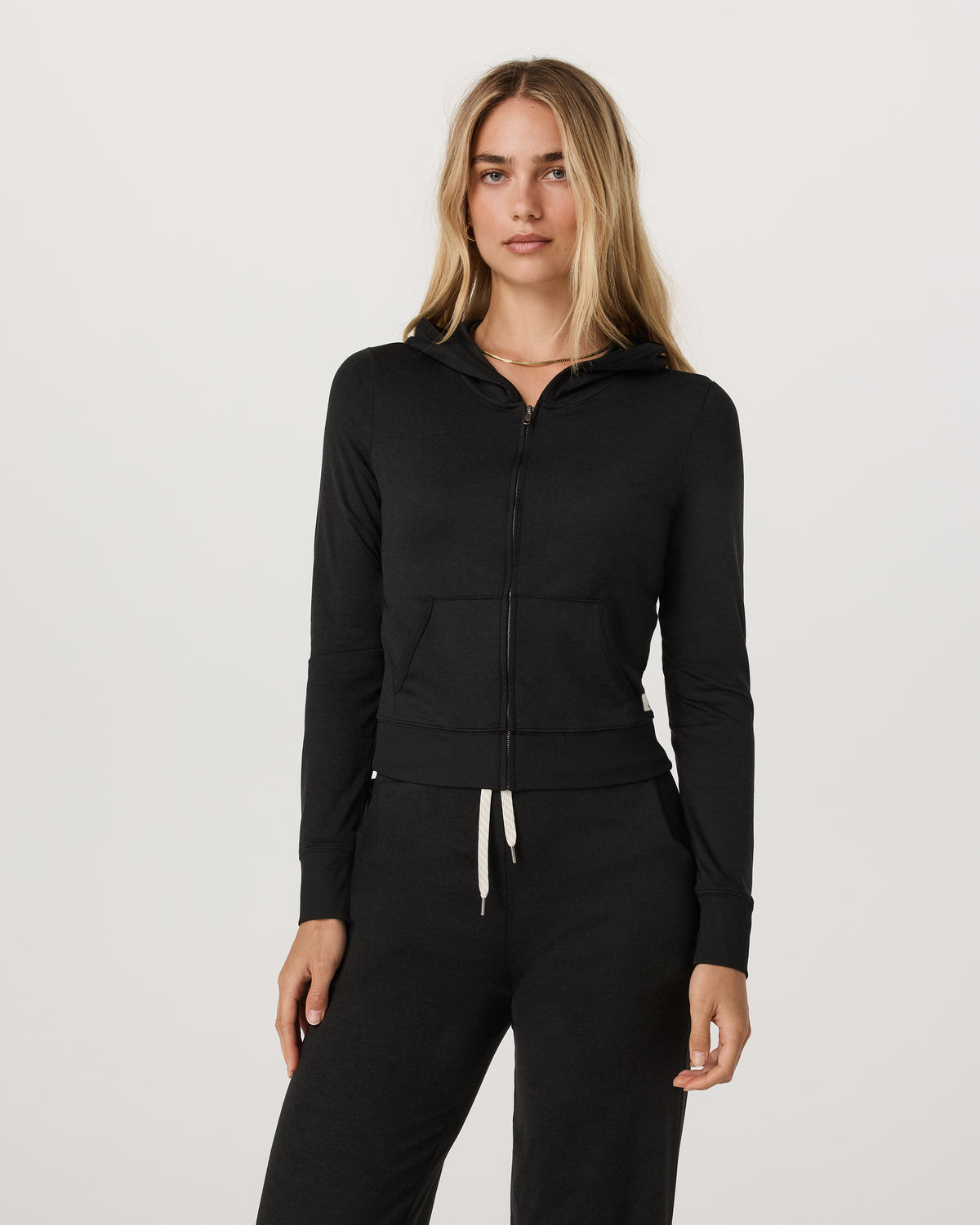 Vuori Halo Mini Full Zip Hoodie Black Heather