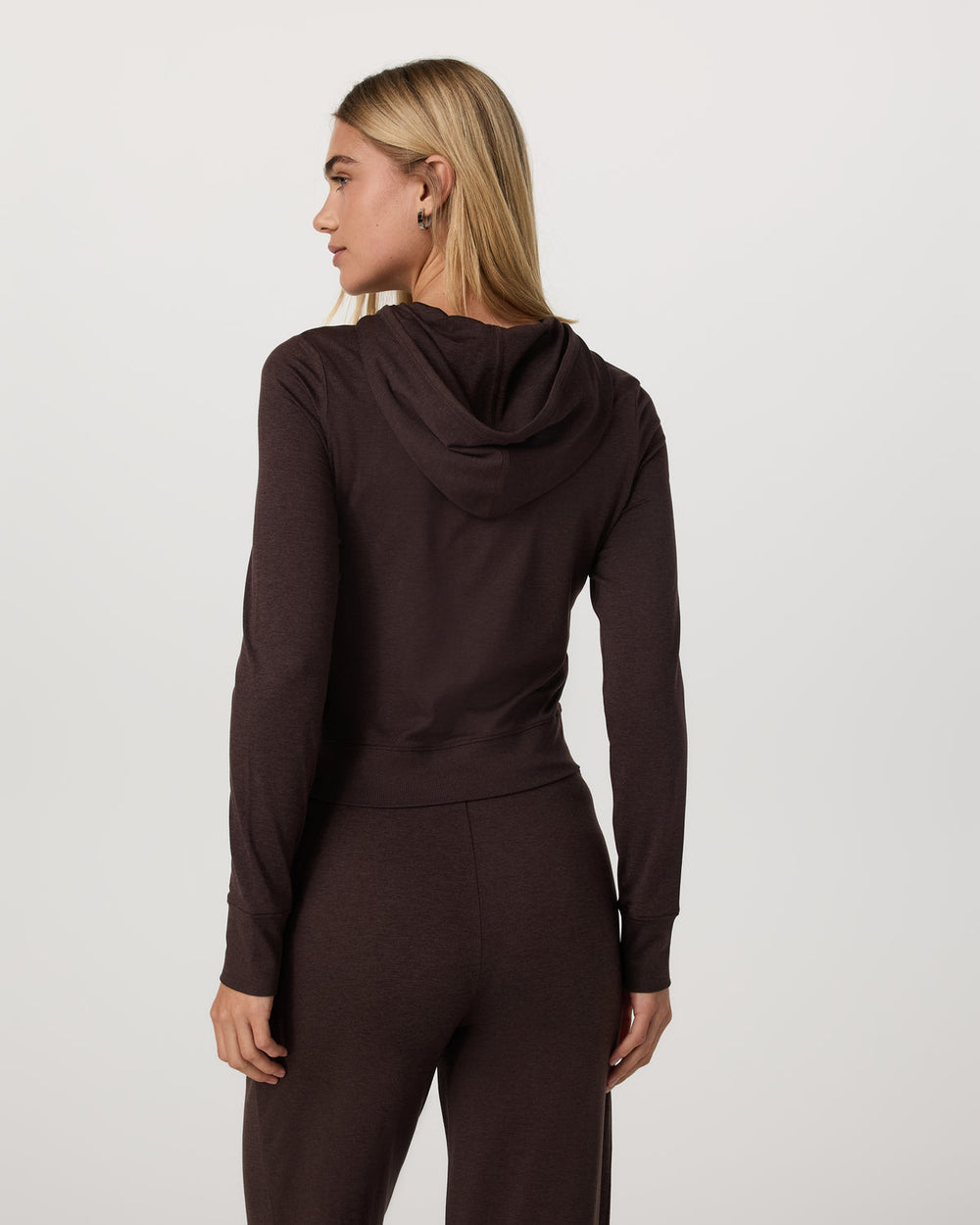 Vuori Halo Mini FZ Hoodie Women's Java Heather Hoodie