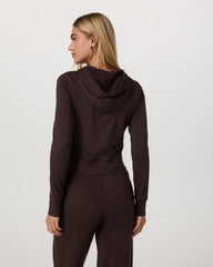 Vuori Halo Mini FZ Hoodie Women's Java Heather Hoodie