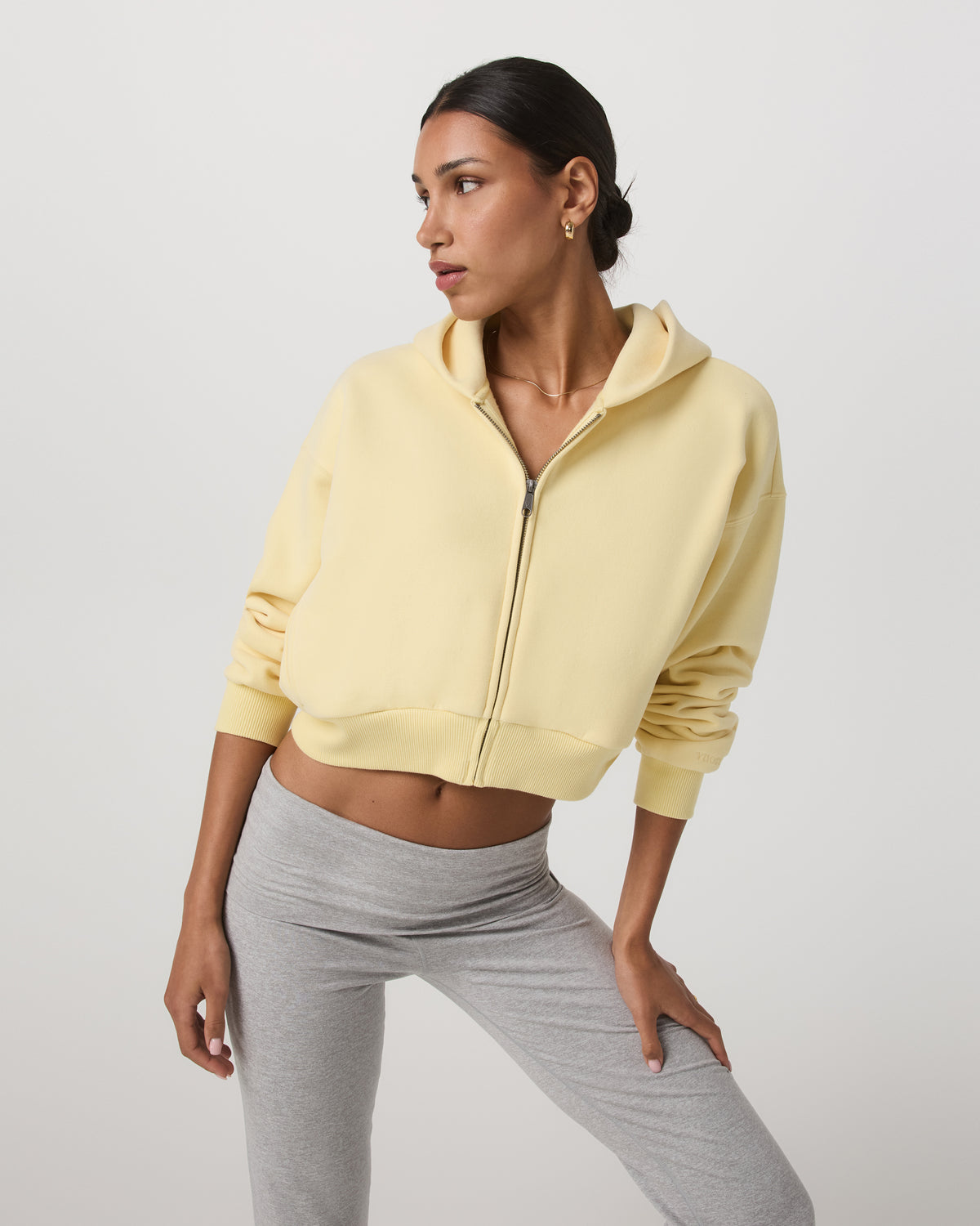 Vuori Restore Mini Full Zip Hoodie Lemon Snap Oversized Hoodie