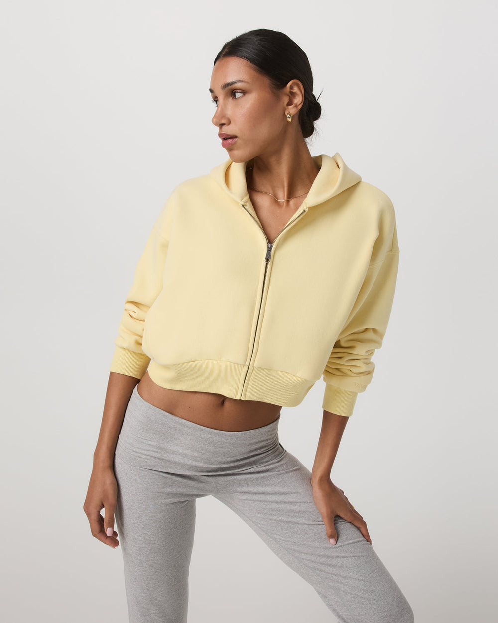 Vuori Restore Mini Full Zip Hoodie Lemon Snap Oversized Hoodie