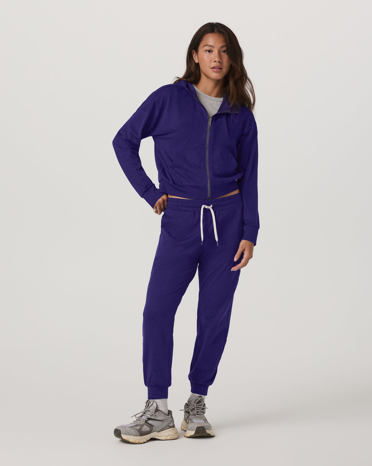 Vuori Halo Full Zip Hoodie Women's Stellar Sky Heather Hoodie