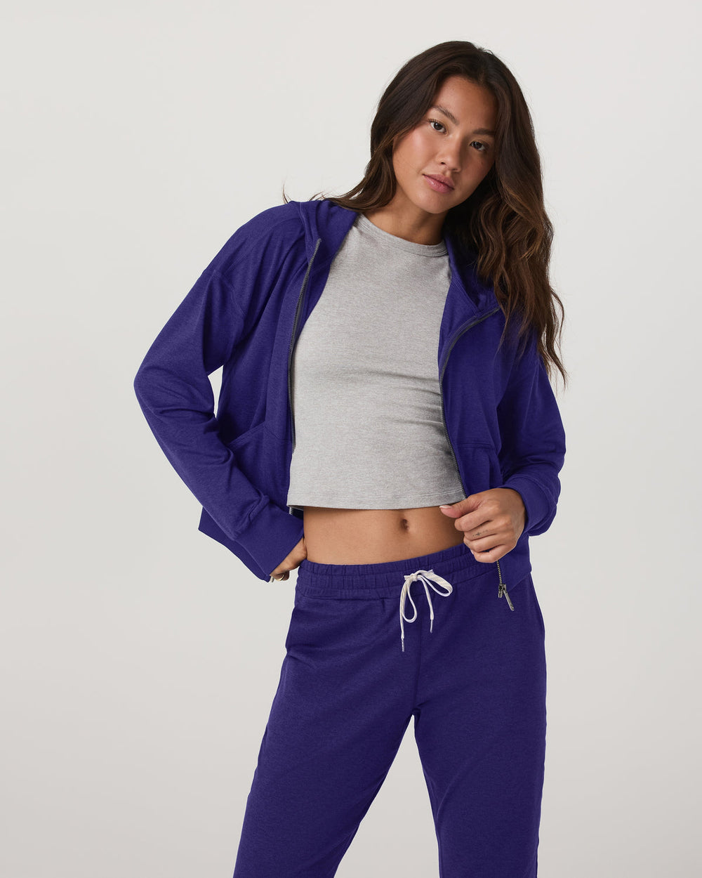 Vuori Halo Full Zip Hoodie Women's Stellar Sky Heather Hoodie