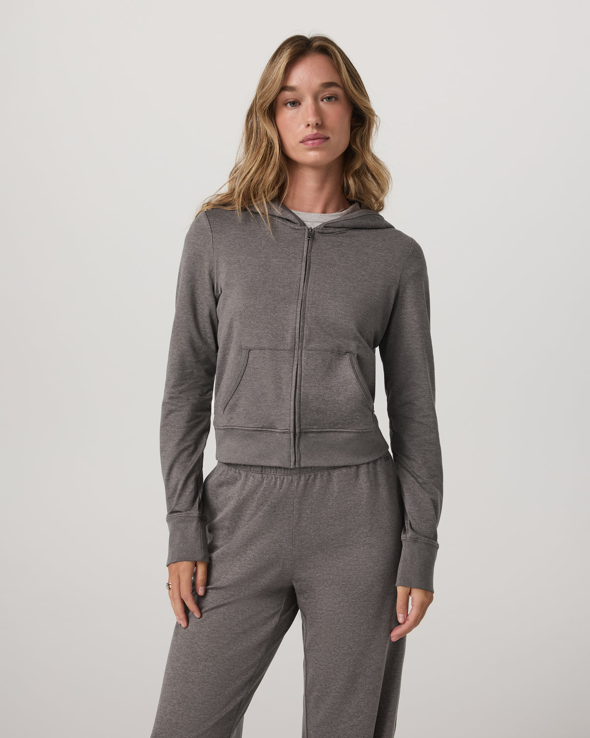 Vuori Halo Mini FZ Hoodie Women's Chia Heather Hoodie