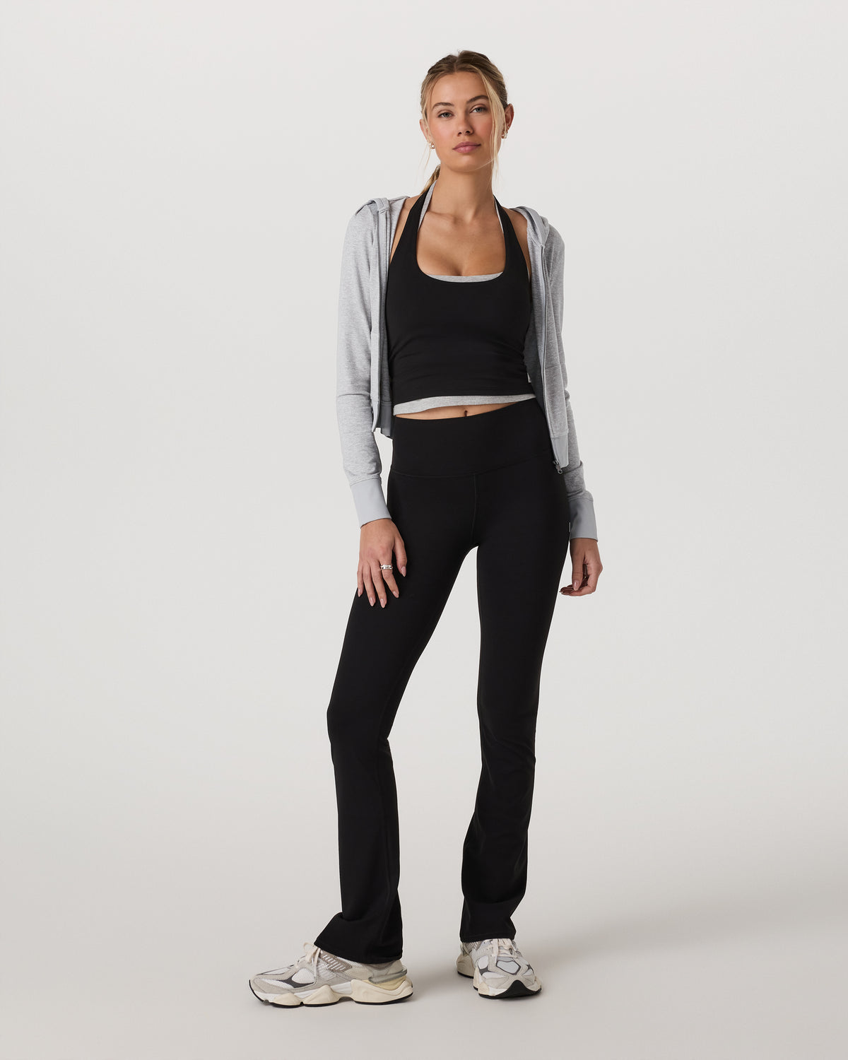 Vuori Halo Mini Full Zip Hoodie Pale Grey Heather