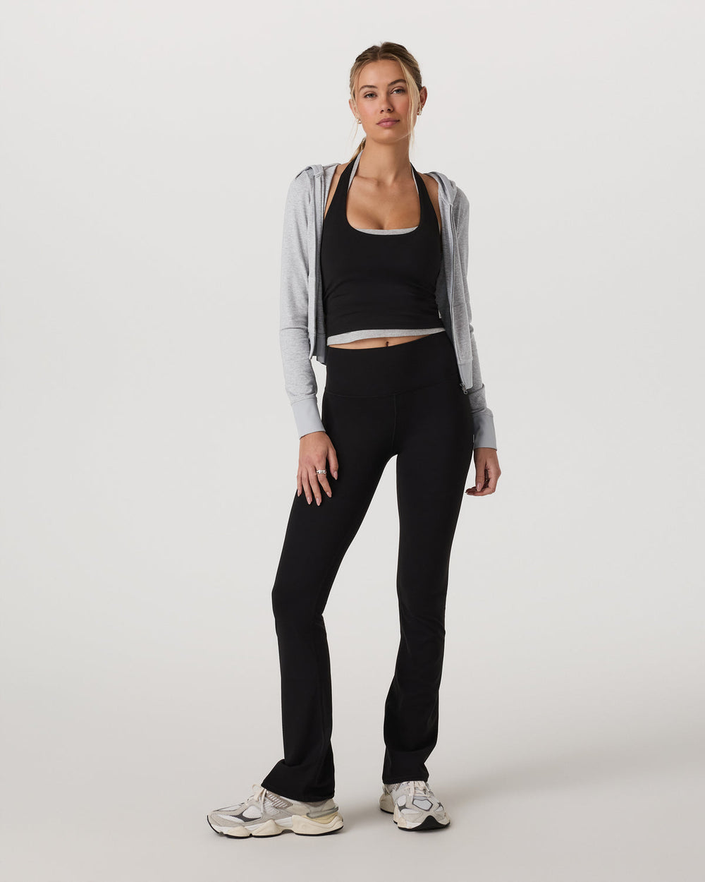 Vuori Halo Mini Full Zip Hoodie Pale Grey Heather