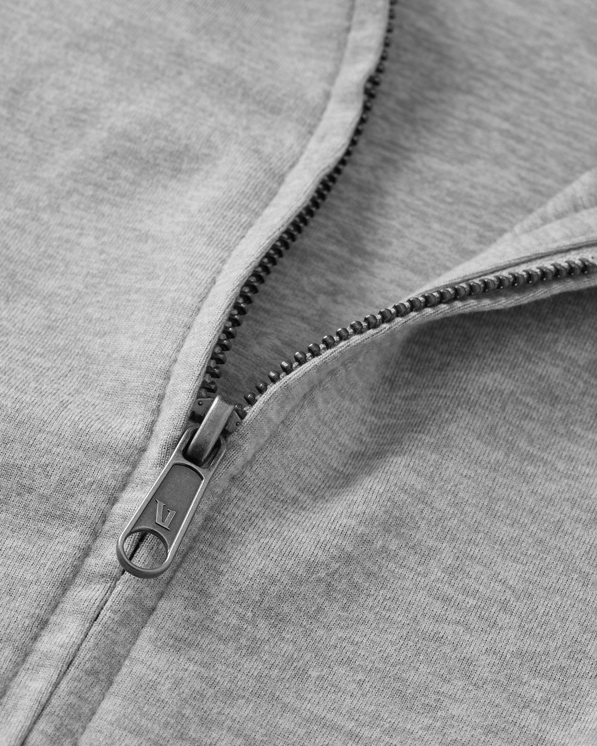 Vuori Halo Mini Full Zip Hoodie Pale Grey Heather