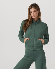 Vuori Halo Mini Track Jacket Women's Agate Green Cropped Zip-Up