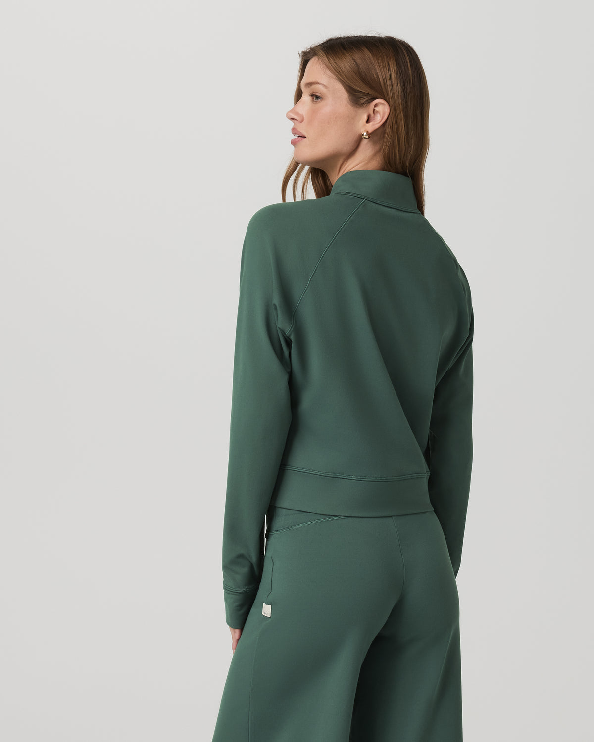 Vuori Halo Mini Track Jacket Women's Agate Green Cropped Zip-Up