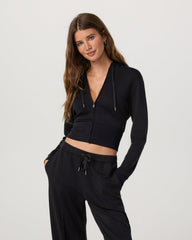 Vuori Compose Full Zip Hoodie Women's Black Zip-Up Jacket