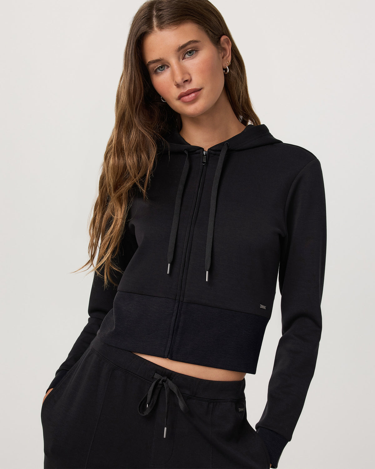 Vuori Compose Full Zip Hoodie Women's Black Zip-Up Jacket